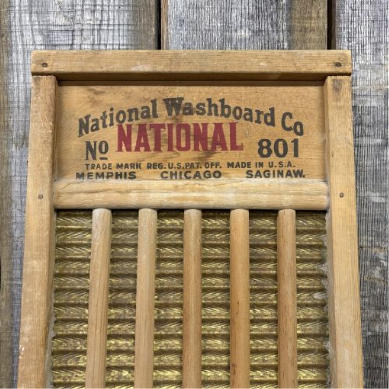 National Washboard Co. No. 801 National The Brass King Vintage Washboard