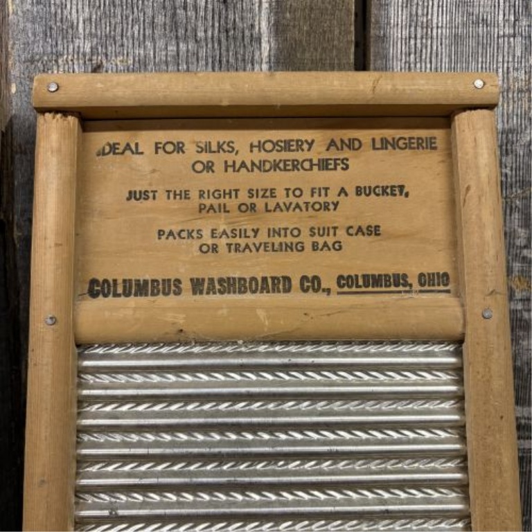 A Pair of Vintage Dubl Handi Travel-Sized Washboards by Columbus Washboard Co.