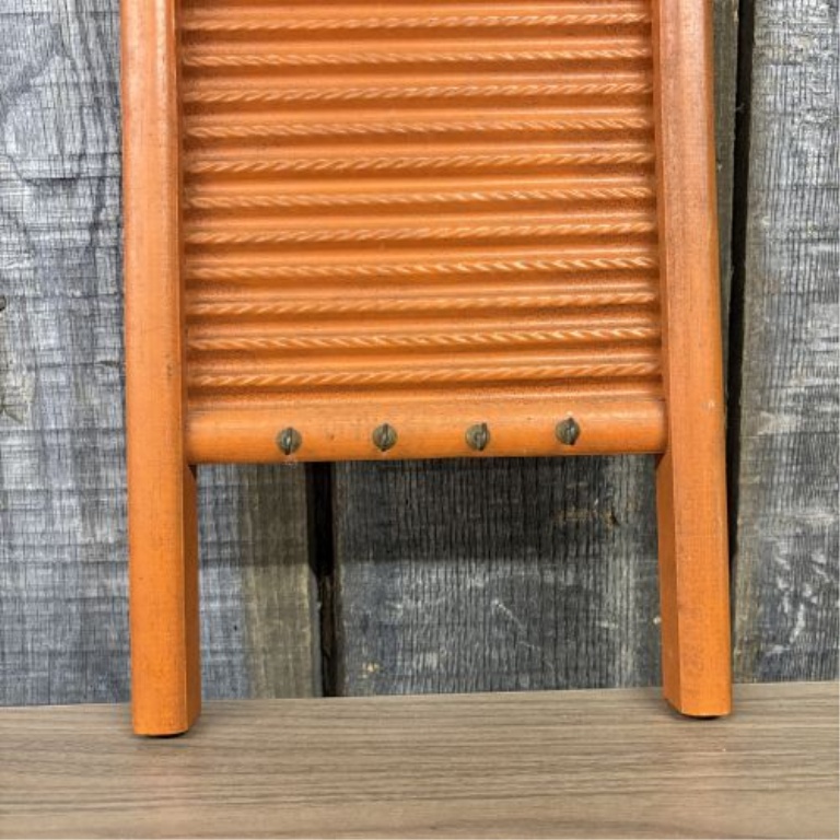Vintage Columbus Washboard Co. Ideal Model Small Washboard with Pears Soap Advertising and Hooks