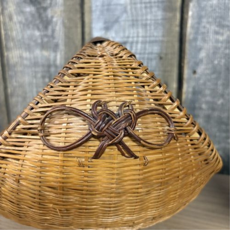 Two Vintage Woven Rattan and Mixed Media Baskets