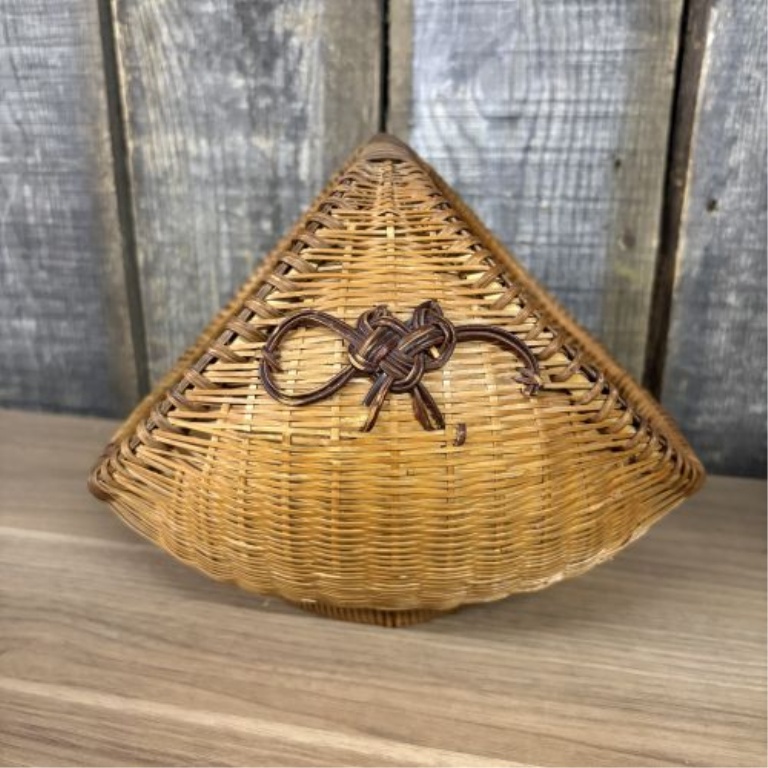 Two Vintage Woven Rattan and Mixed Media Baskets