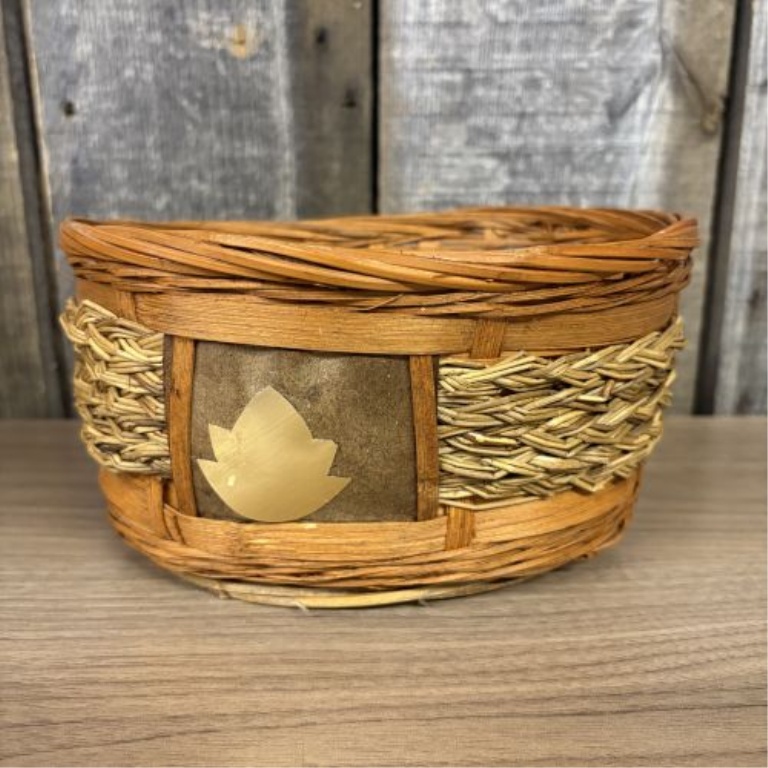 Two Vintage Woven Rattan and Mixed Media Baskets