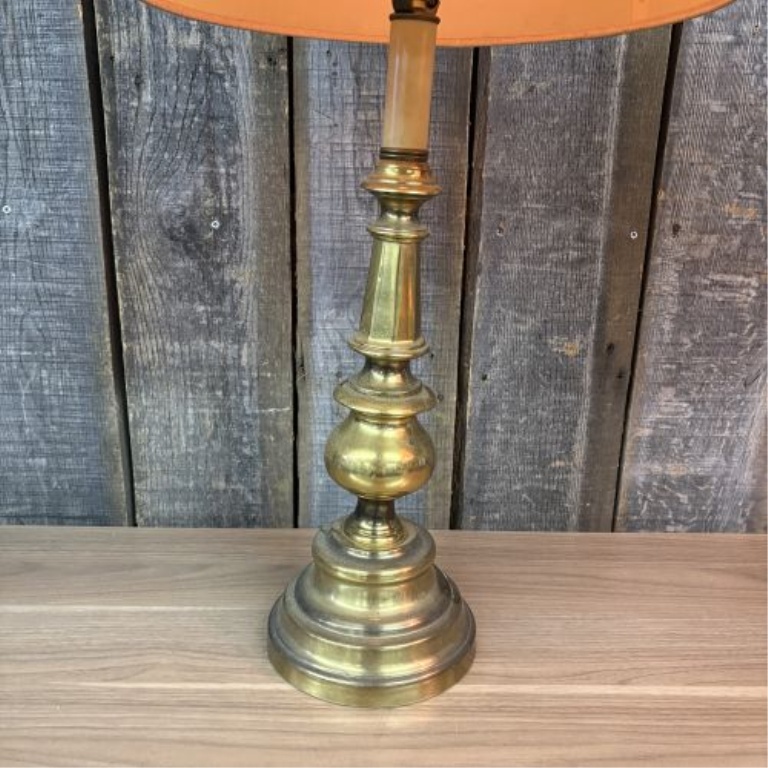 A Pair of Mid-Century Traditional Brass Table Lamps Attributed to Stiffel