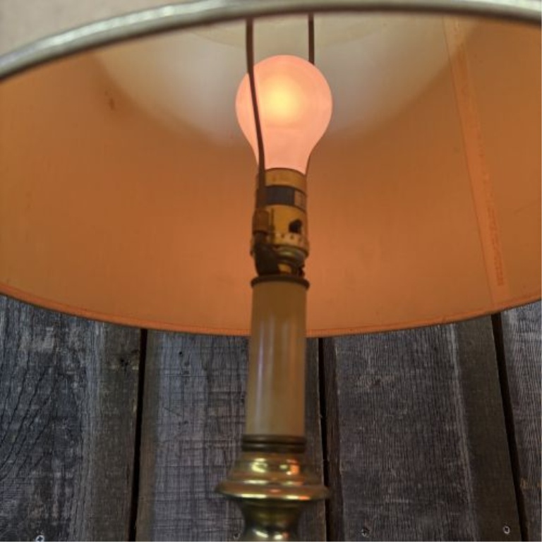 A Pair of Mid-Century Traditional Brass Table Lamps Attributed to Stiffel