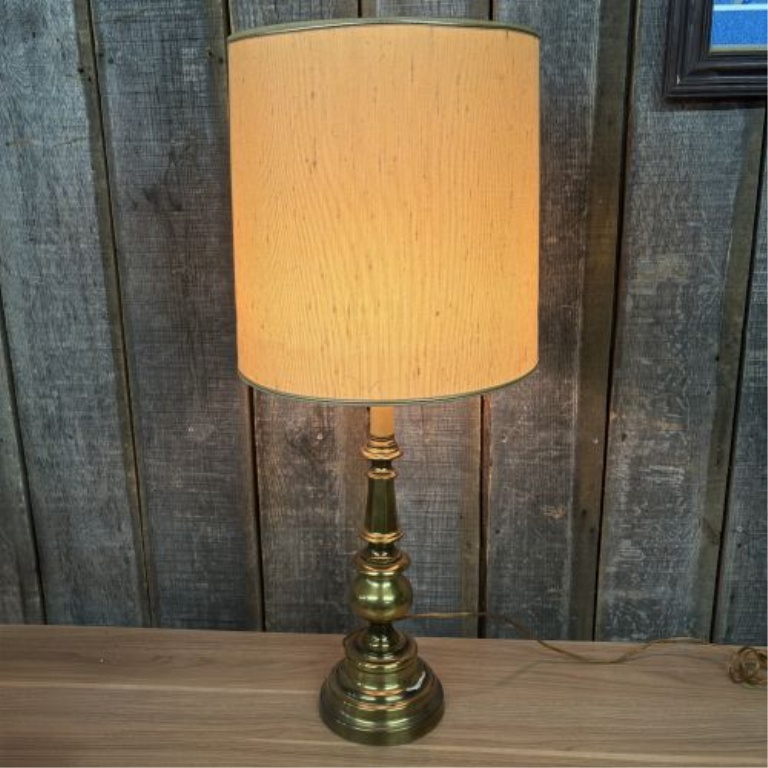 A Pair of Mid-Century Traditional Brass Table Lamps Attributed to Stiffel