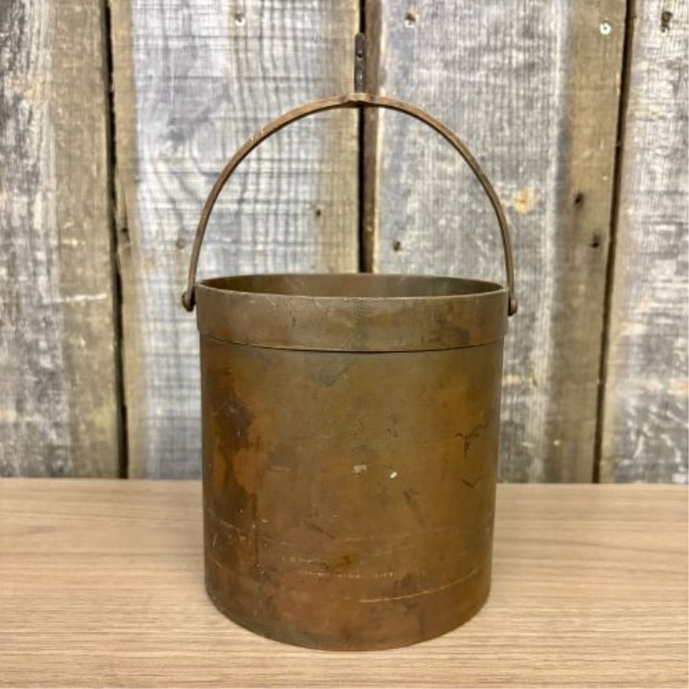 19th Century Brass Scale Bucket Measure with Suspension Hook