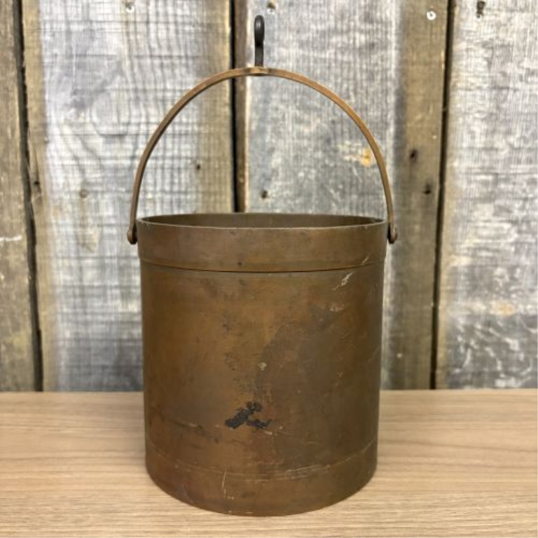 19th Century Brass Scale Bucket Measure with Suspension Hook
