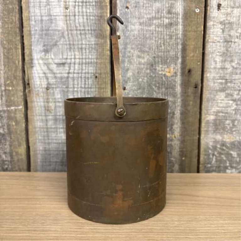19th Century Brass Scale Bucket Measure with Suspension Hook