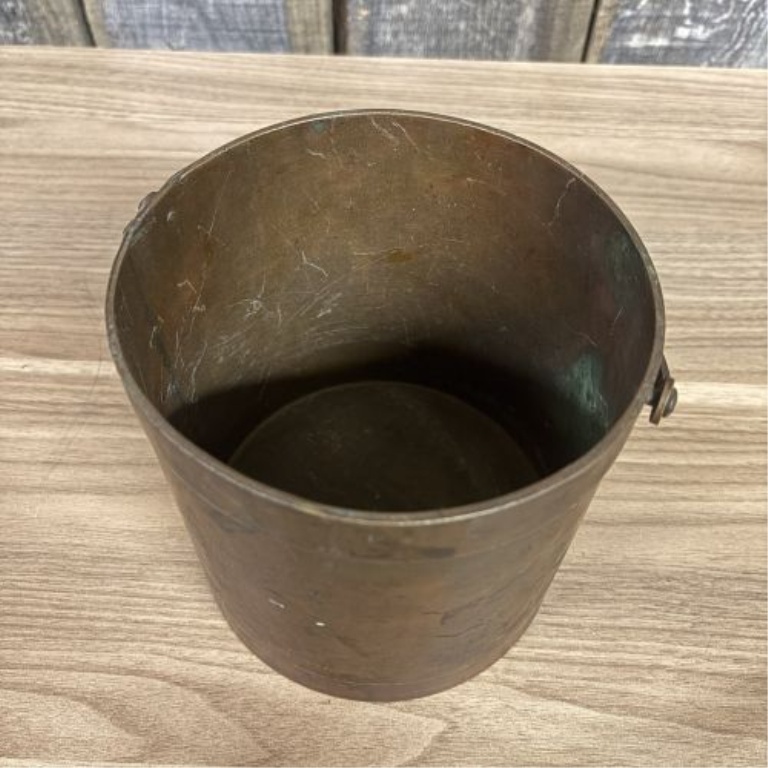 19th Century Brass Scale Bucket Measure with Suspension Hook