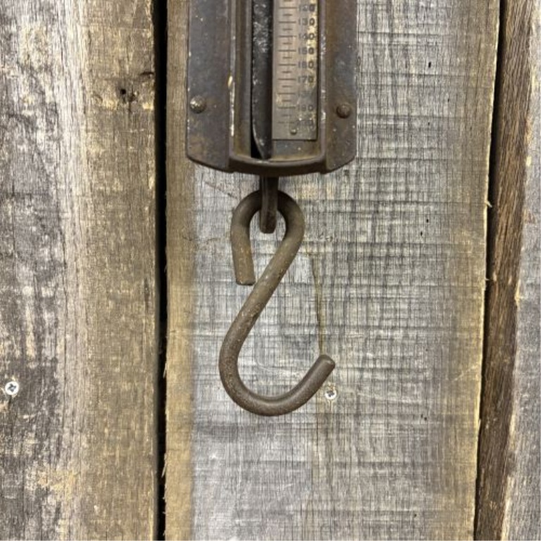 Antique John Chatillon and Sons Iron Clad 200 Pound Hanging Spring Scale