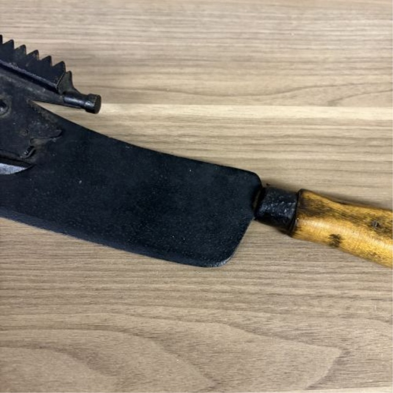 Antique Combination Meat Cleaver and Bone Saw with Wood Handle