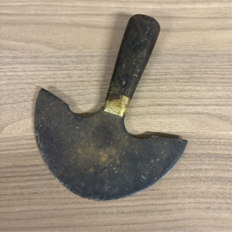 Two Antique Hand Tools: A Rocking Herb Chopper and a Leatherworker's Head Knife