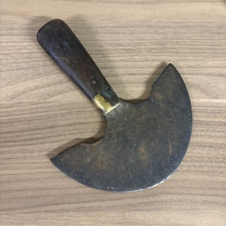 Two Antique Hand Tools: A Rocking Herb Chopper and a Leatherworker's Head Knife
