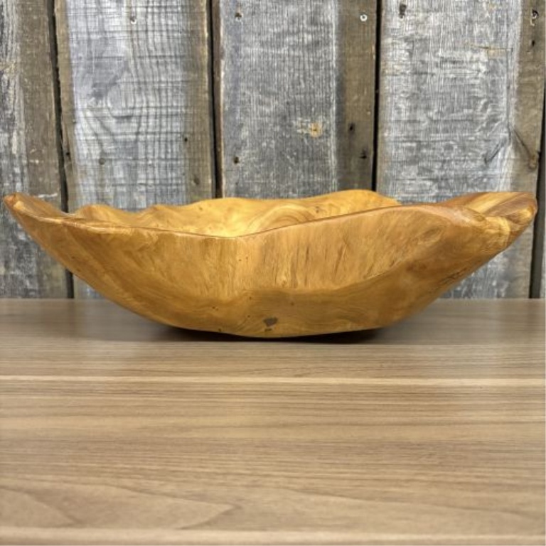 Large Hand-Carved Natural Wood Root Bowl