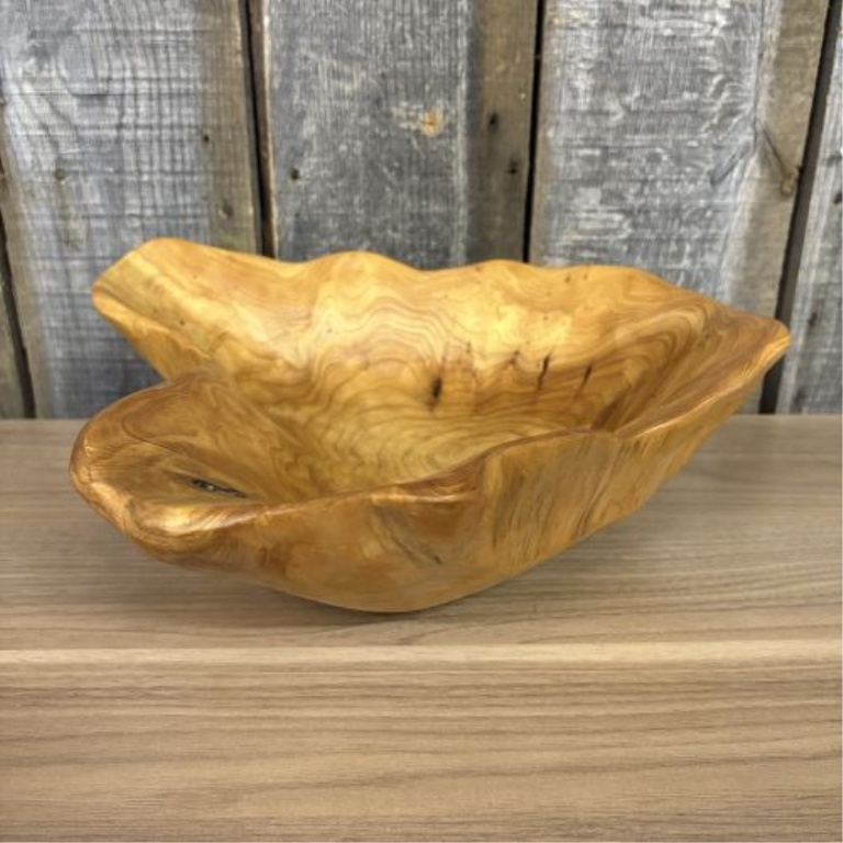 Large Hand-Carved Natural Wood Root Bowl