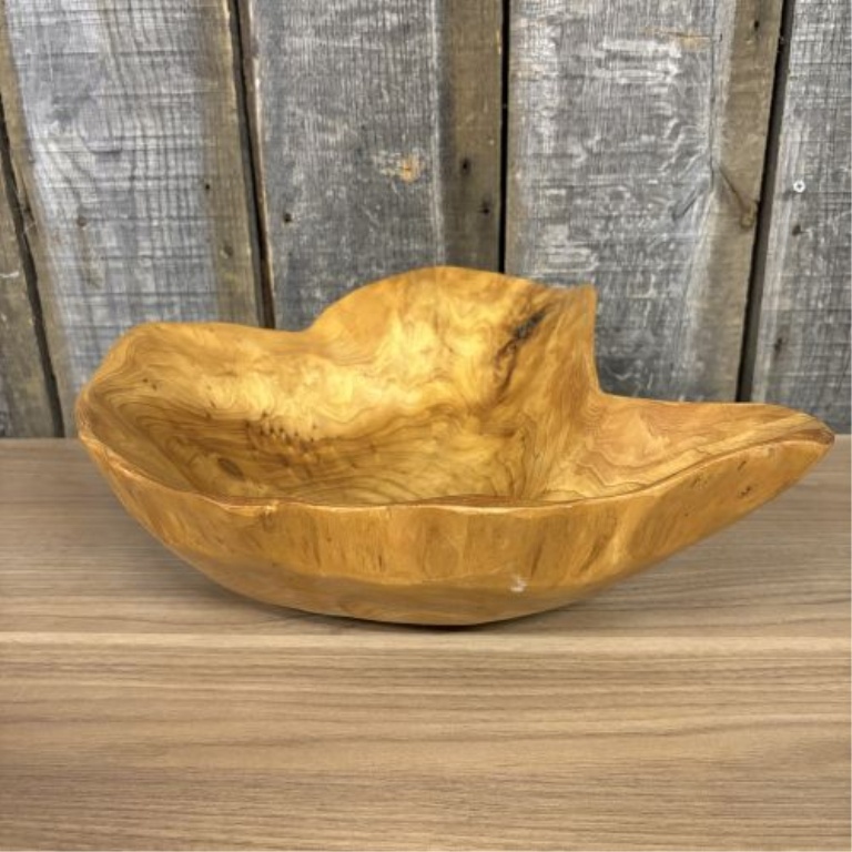 Large Hand-Carved Natural Wood Root Bowl