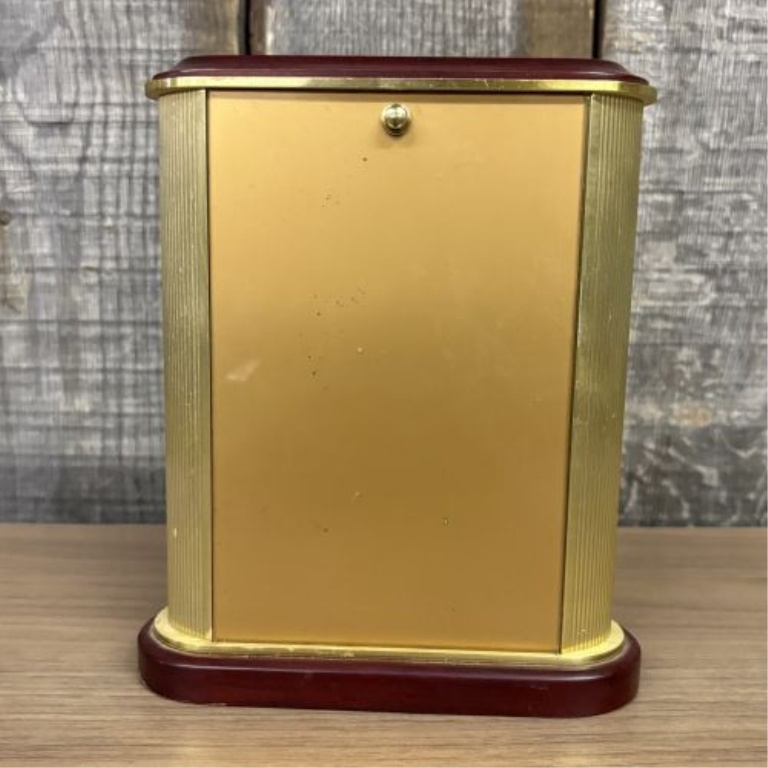 Bulova Gold-Tone and Wood-Finished Quartz Mantel Clock with Pendulum