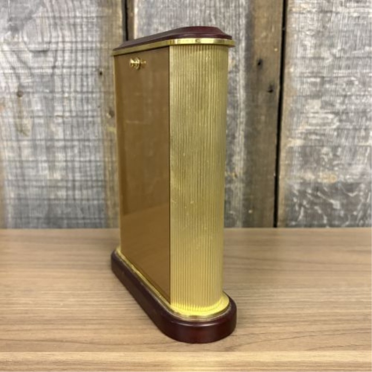 Bulova Gold-Tone and Wood-Finished Quartz Mantel Clock with Pendulum