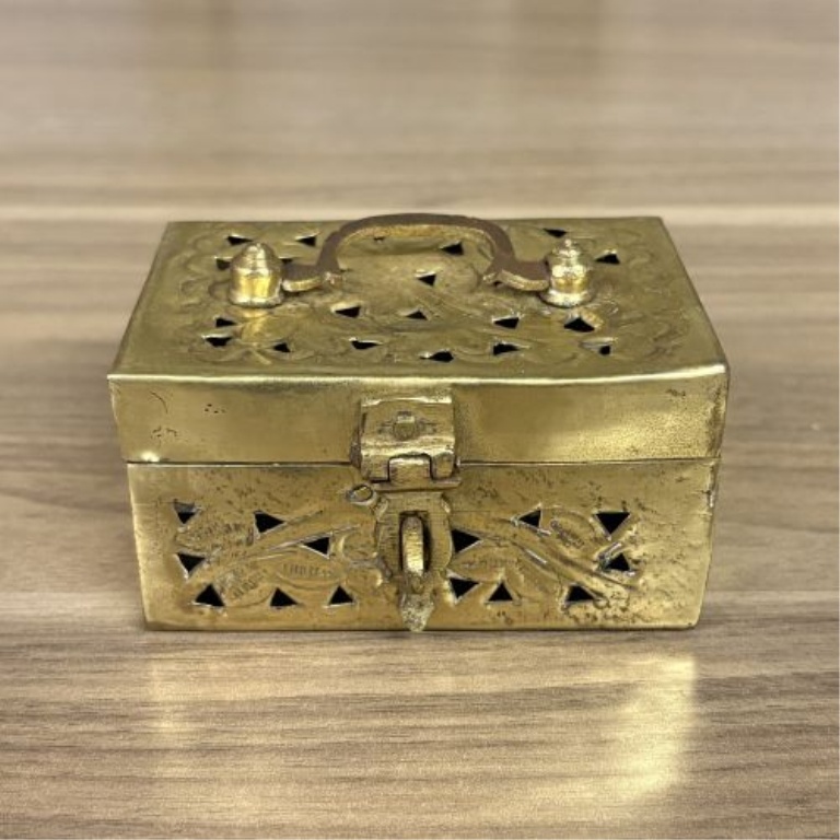 A Trio of Asian Style Decorative Metal and Wood Trinket Boxes