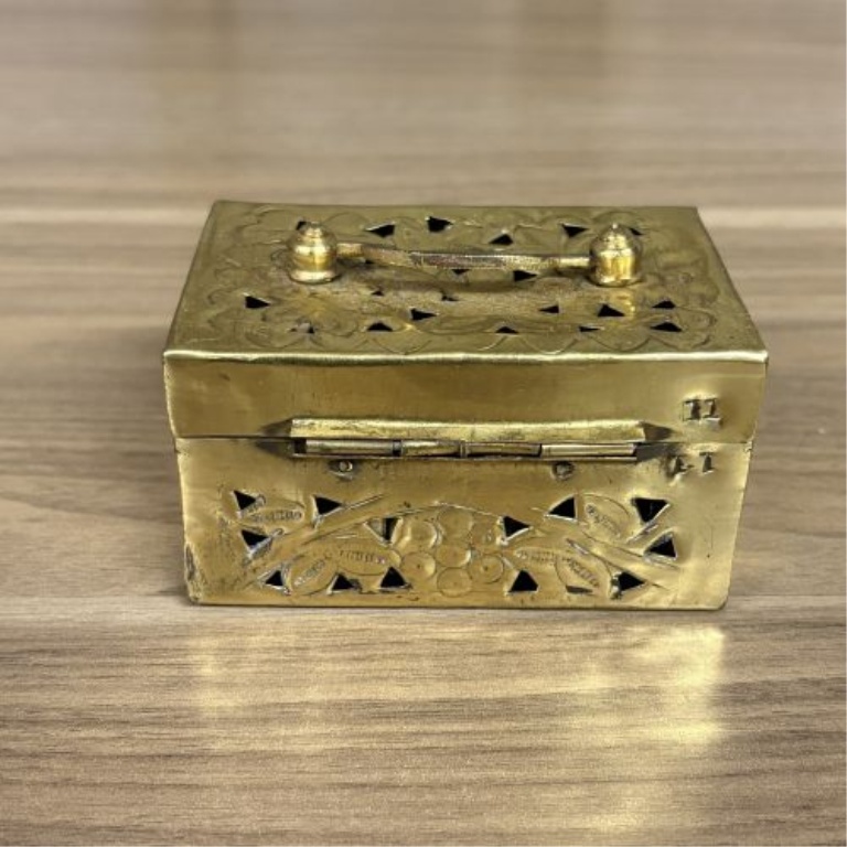 A Trio of Asian Style Decorative Metal and Wood Trinket Boxes