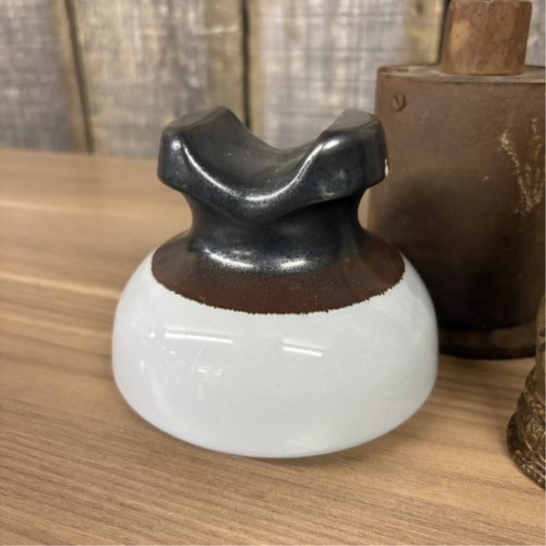 A Collection of Vintage Decorative and Utilitarian Objects Including Metalware and Ceramics