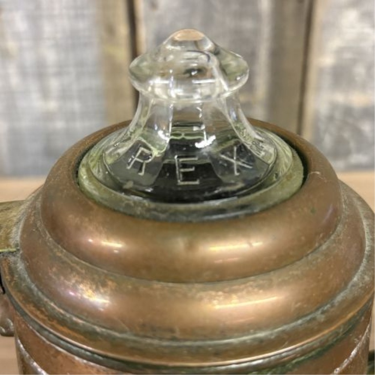 Vintage Copper 6-Cup Coffee Percolator with Wooden Handle