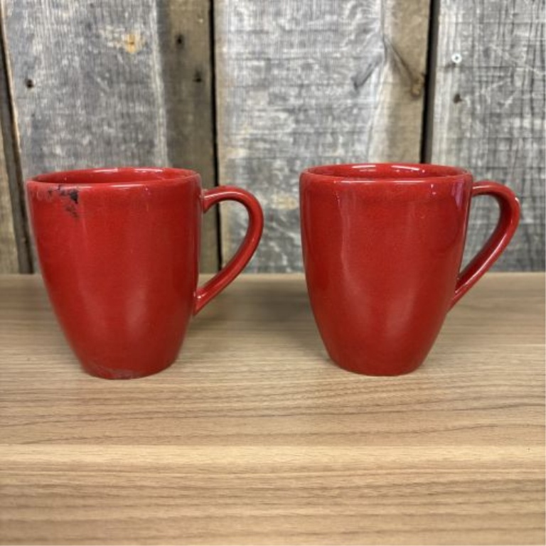 Noble Excellence Candy Apple Red Glazed Ceramic 9 Piece Dinnerware Set