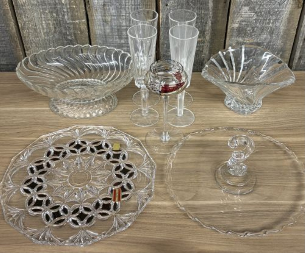 A Nine-Piece Collection of West German Lead Crystal and Cut Glass Tableware