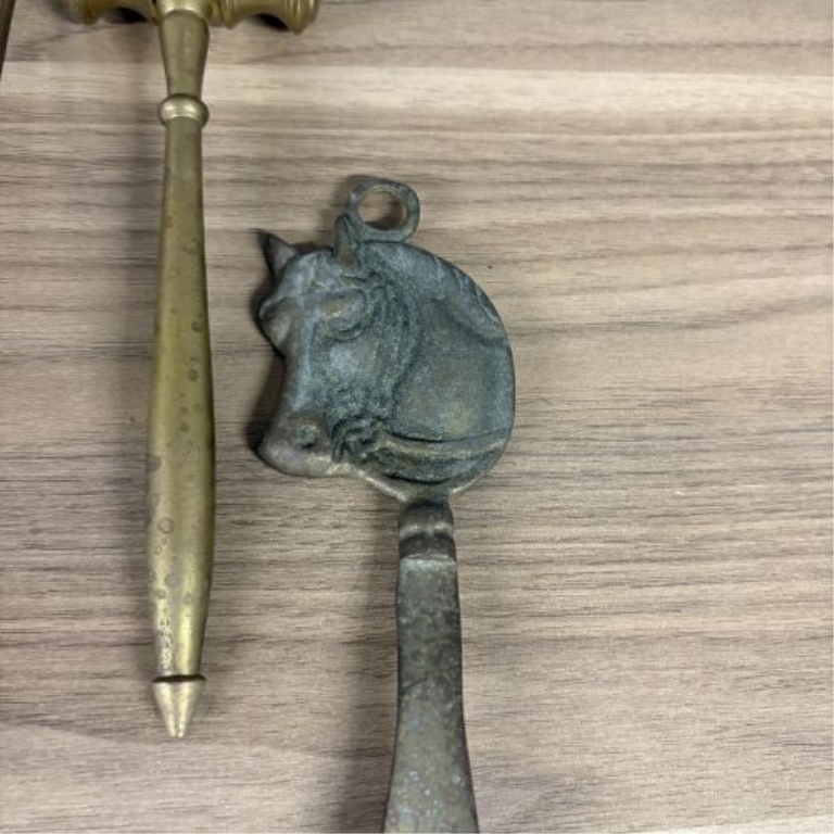 A Collection of Seven Antique and Vintage Metalware Objects