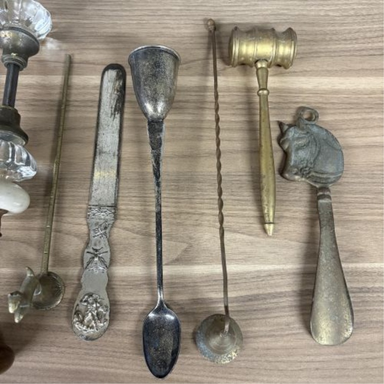 A Collection of Seven Antique and Vintage Metalware Objects