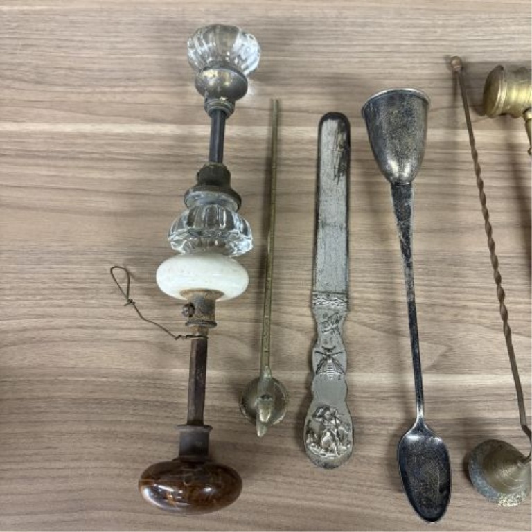 A Collection of Seven Antique and Vintage Metalware Objects