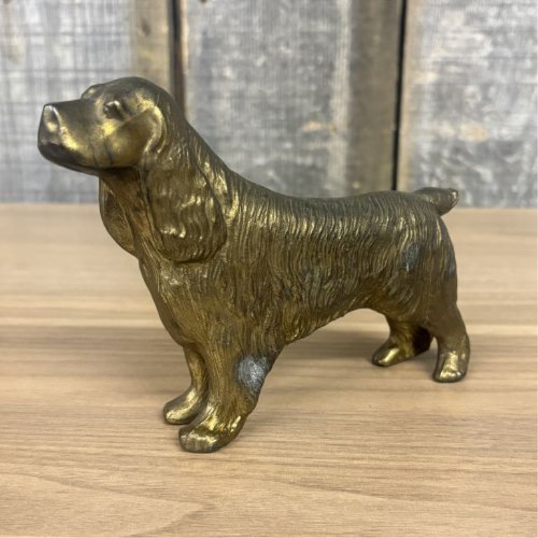Two Vintage Cast Metal Dog Figurines Including a Hamilton Foundry Scottish Terrier