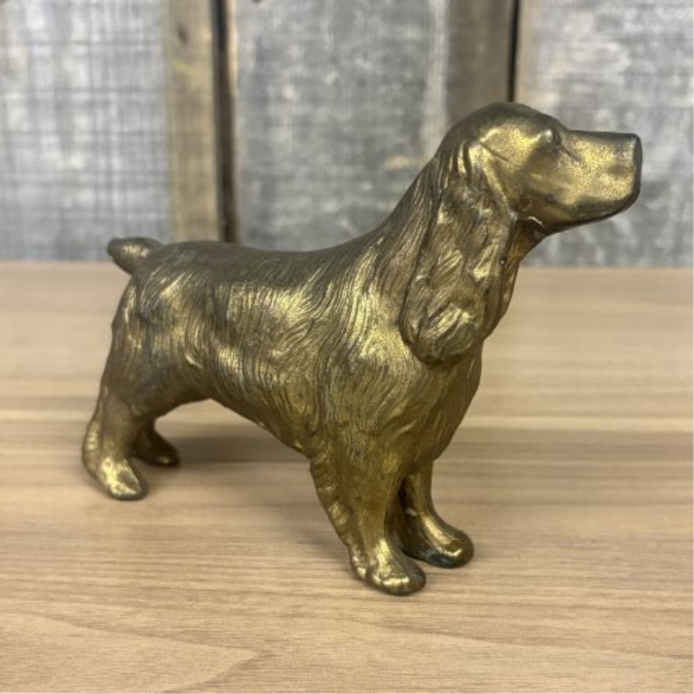 Two Vintage Cast Metal Dog Figurines Including a Hamilton Foundry Scottish Terrier