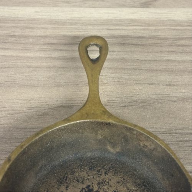 Miniature Cast Brass Skillet Ashtray in the Style of Wagner Ware