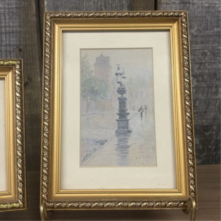 A Pair of Paul Sawyier Art Prints, Covered Bridge and Wapping Street Reflections