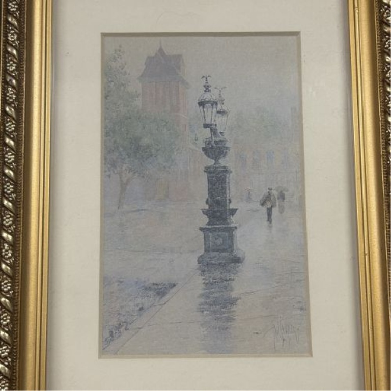 A Pair of Paul Sawyier Art Prints, Covered Bridge and Wapping Street Reflections