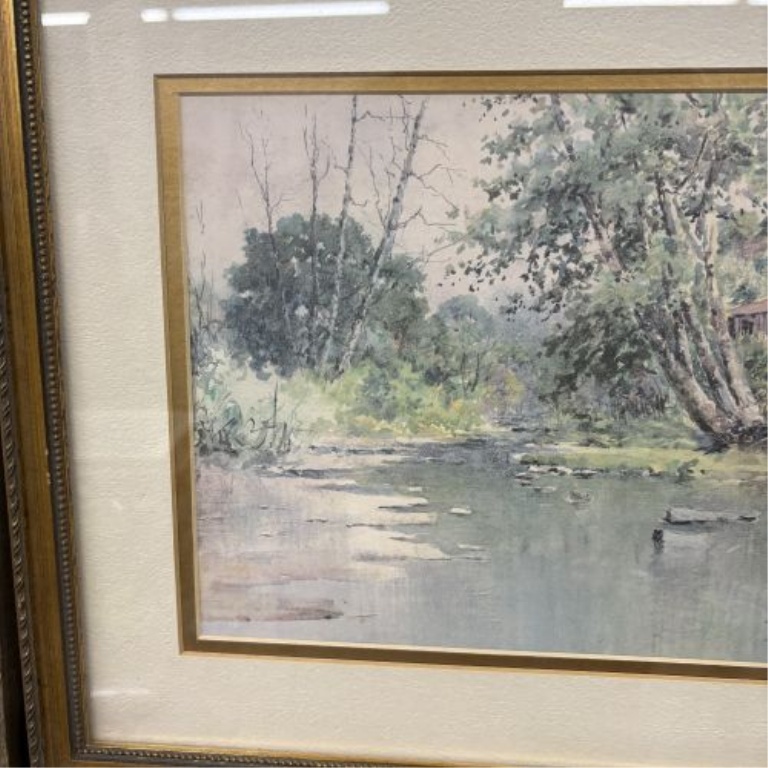 Paul Sawyier, River Scene with Cabin, Framed Print