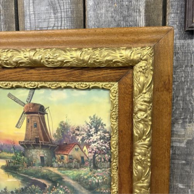 Dutch School, 20th Century, 'Landscape with Windmill and Cottage'