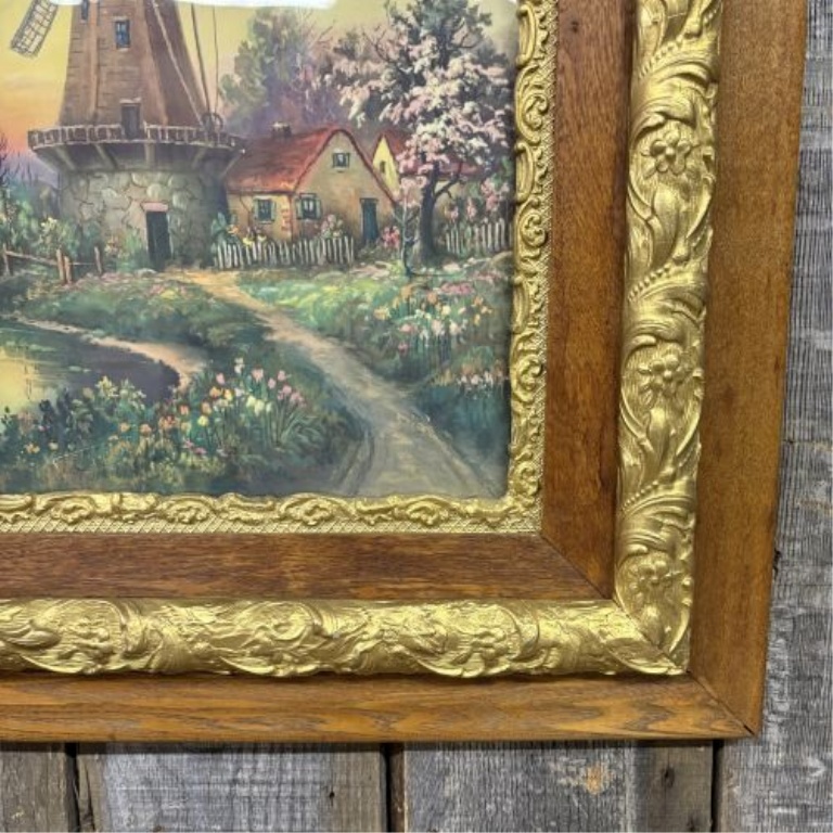Dutch School, 20th Century, 'Landscape with Windmill and Cottage'