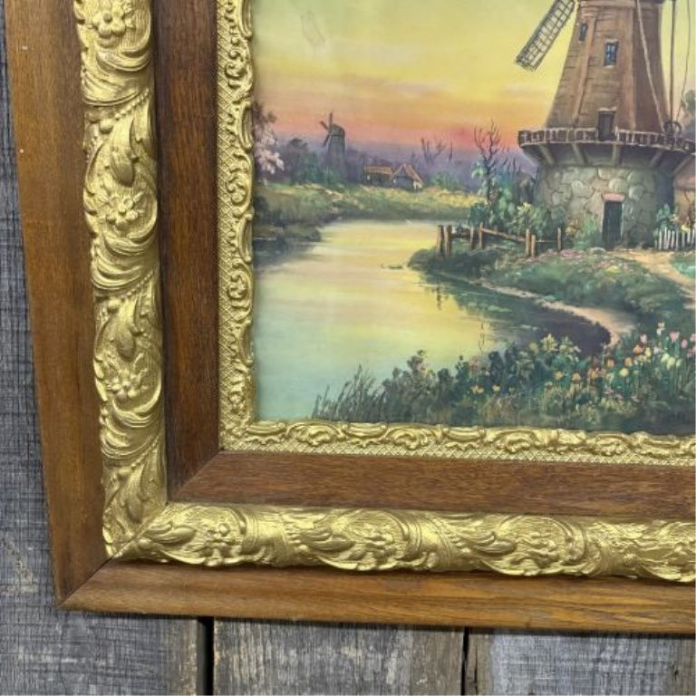 Dutch School, 20th Century, 'Landscape with Windmill and Cottage'