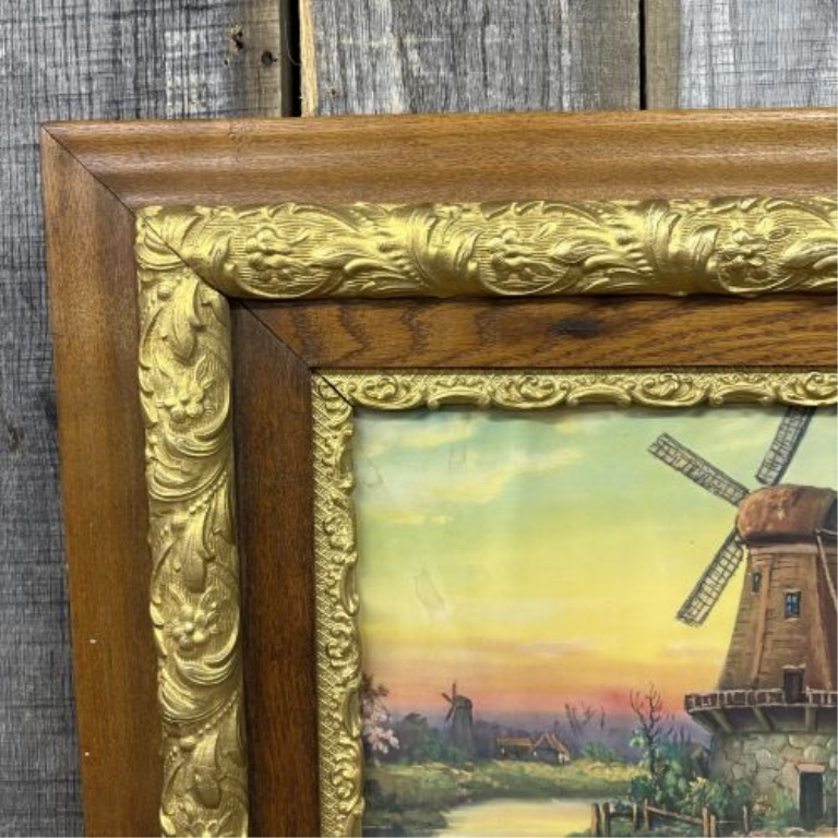 Dutch School, 20th Century, 'Landscape with Windmill and Cottage'