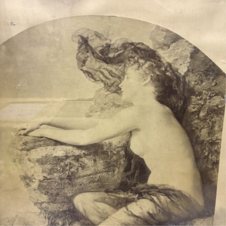 Early 20th Century Pictorialist Seated Nude Study in Gilded Wood Frame