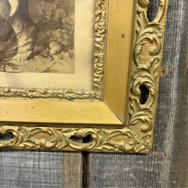 Early 20th Century Pictorialist Seated Nude Study in Gilded Wood Frame