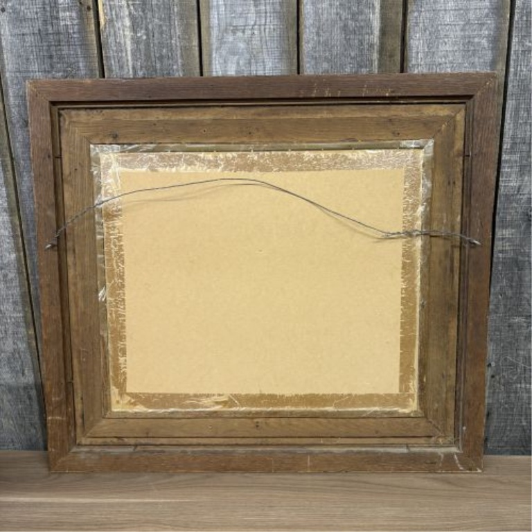 Antique Oak and Gilt Composition Rectangular Wall Mirror