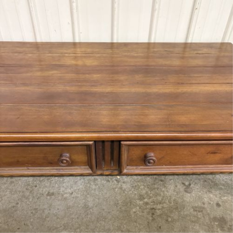 Thomasville Ernest Hemingway Collection Rustic European Style Carved Wood Coffee Table