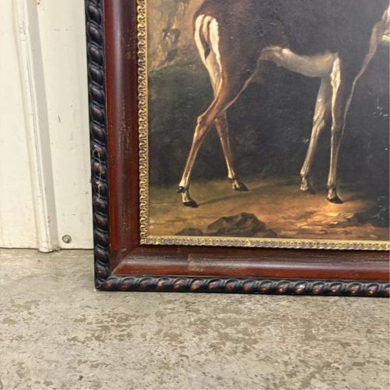 Large Framed Decorative Print After Jean-Baptiste Oudry, Indian Blackbuck