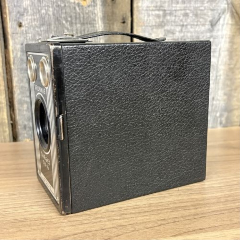 A Trio of Vintage Items Including Kodak Brownie Target Six-16 Camera Kodak Brownie Holiday Camera and Arvin Transistor Radio