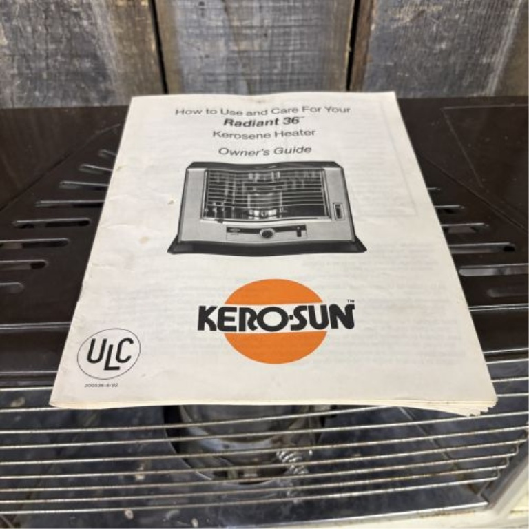Kero-Sun Radiant 36 Portable Kerosene Heater with Owner Guide