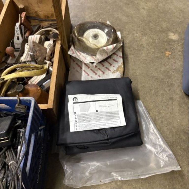 An Assortment of Vintage Hand Tools, Automotive Parts, and Electronic Equipment