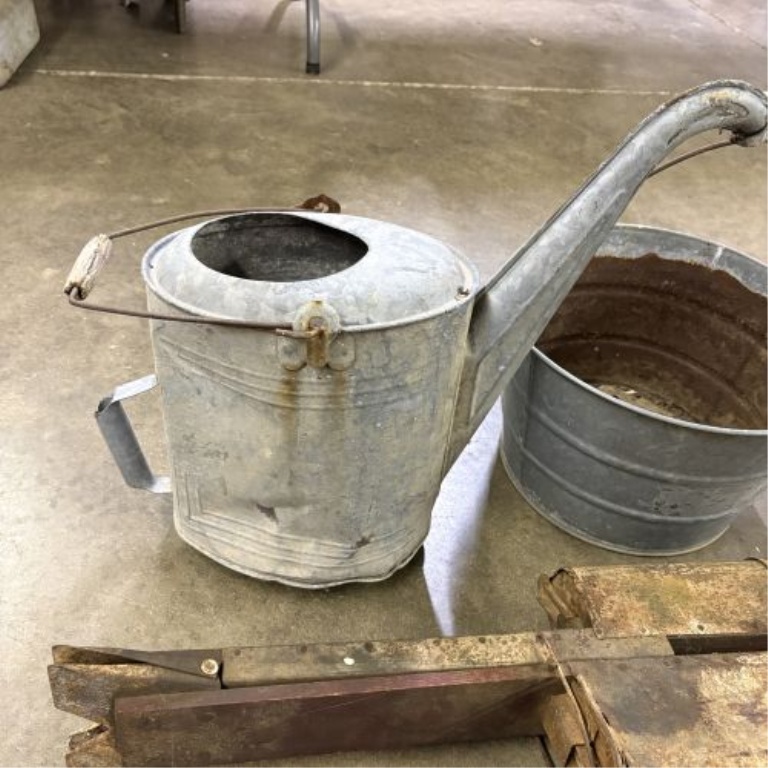A Trio of Antique and Vintage Agricultural and Gardening Implements